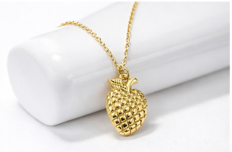 Gold Pineapple Pendant Necklace