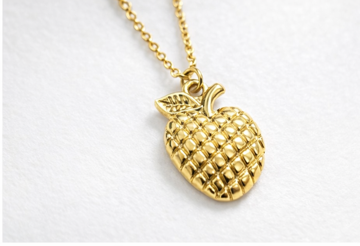 Gold Pineapple Pendant Necklace