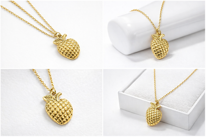 Gold Pineapple Pendant Necklace