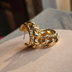 Gold Rope Hoop Earrings