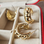 Gold Rope Hoop Earrings
