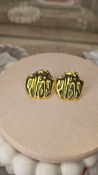 Gold Sculpted Stud Earrings