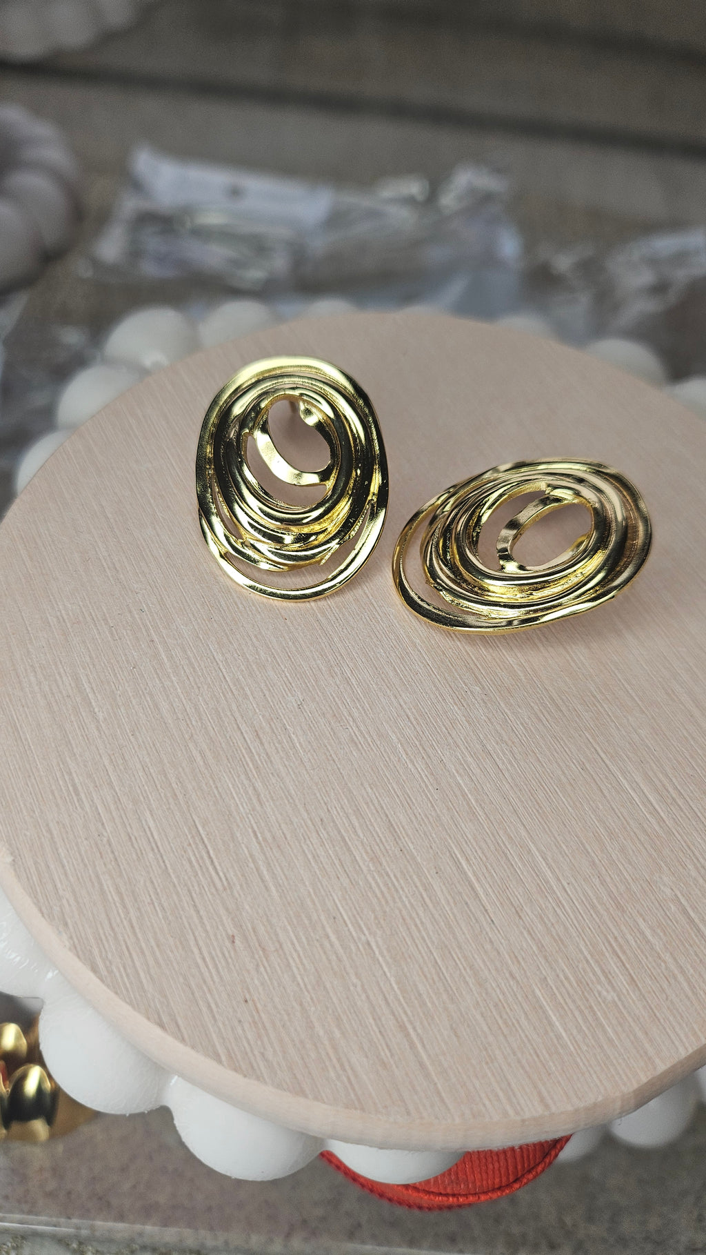 Gold Swirl Stud Earrings