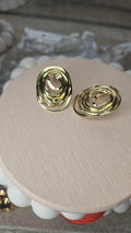 Gold Swirl Stud Earrings