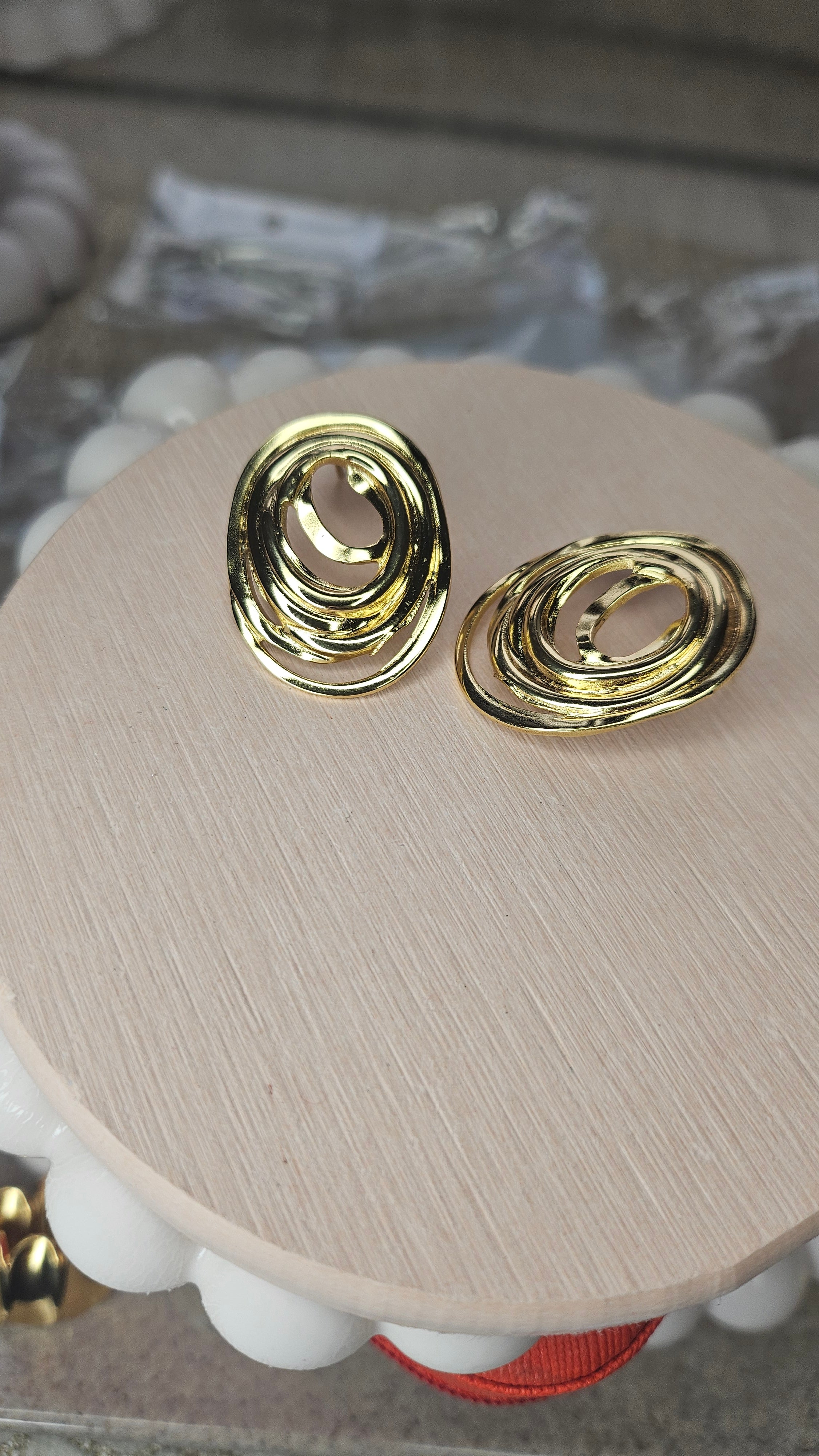 Gold Swirl Stud Earrings