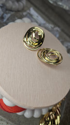 Gold Swirl Stud Earrings
