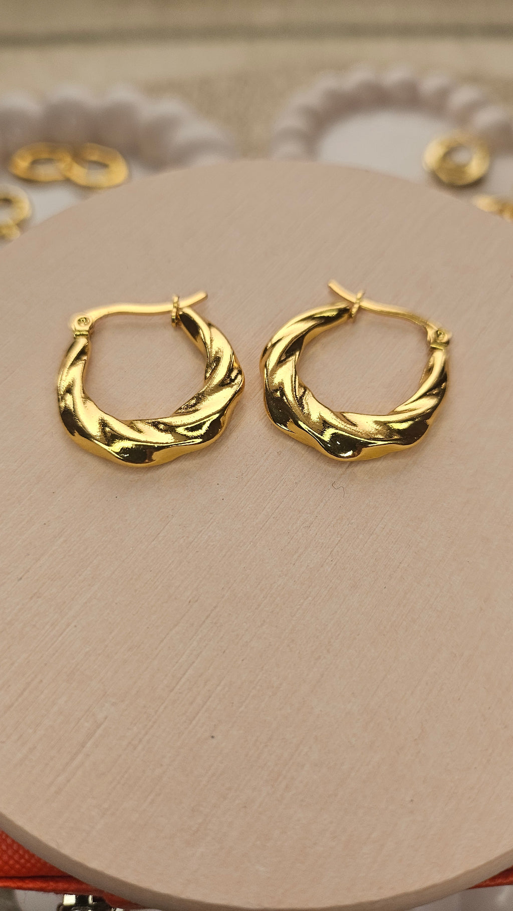 Gold Twisted Hoop Earrings