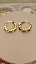 Gold Twisted Hoop Earrings