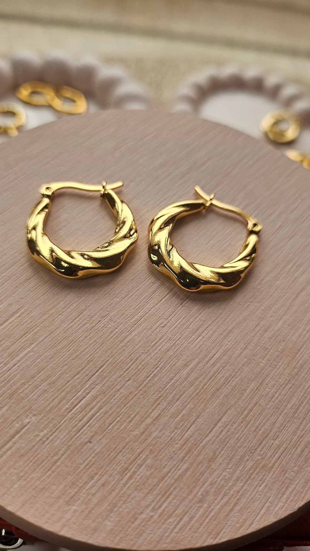 Gold Twisted Hoop Earrings