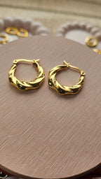 Gold Twisted Hoop Earrings