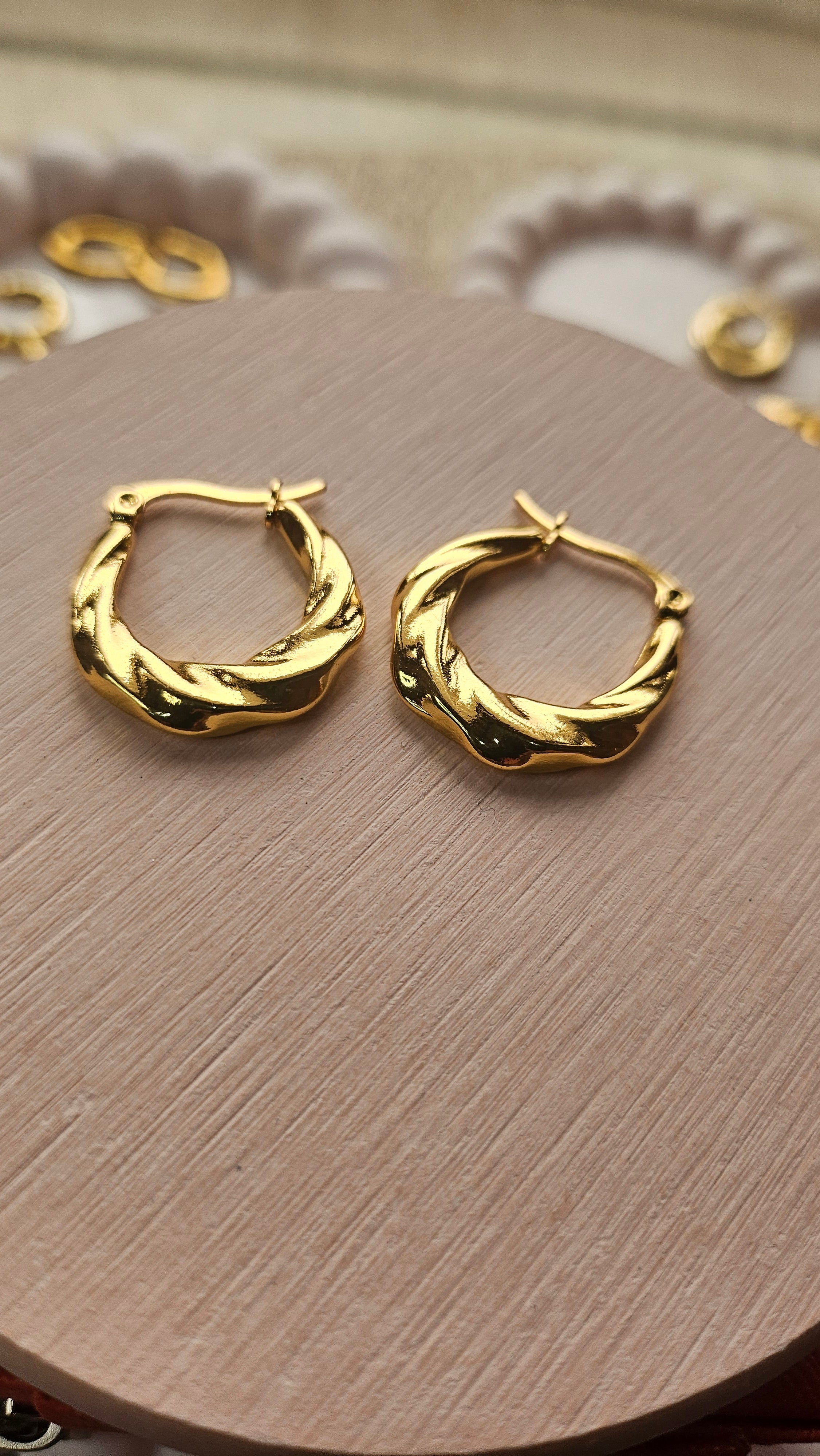 Gold Twisted Hoop Earrings