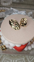 Golden Aura Sculpted Stud Earrings