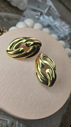 Golden Aura Sculpted Stud Earrings