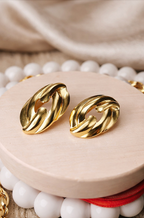 Golden Aura Sculpted Stud Earrings