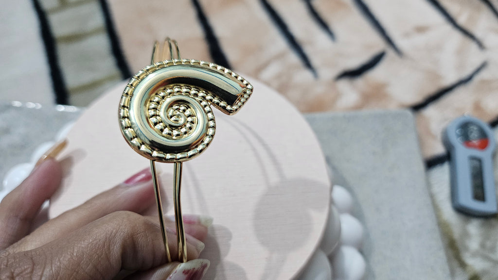 Golden Aura Spiral Cuff Bracelet | Violet Vows