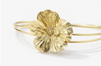Golden Bloom Floral Cuff Bracelet | Violet Vows
