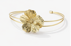 Golden Bloom Floral Cuff Bracelet | Violet Vows