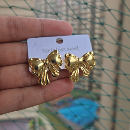 Golden Bow Studs
