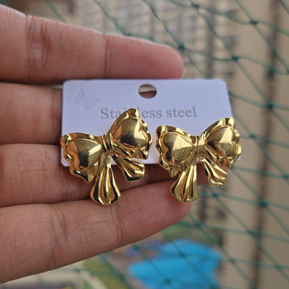 Golden Bow Studs