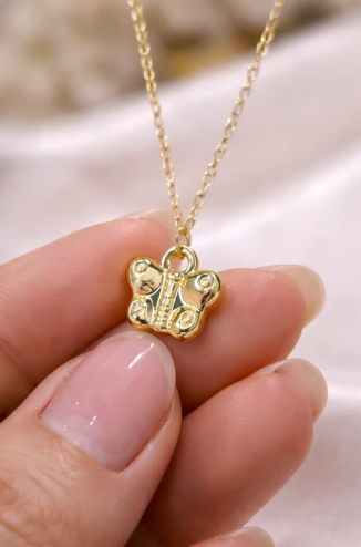 Golden Butterfly Charm Necklace