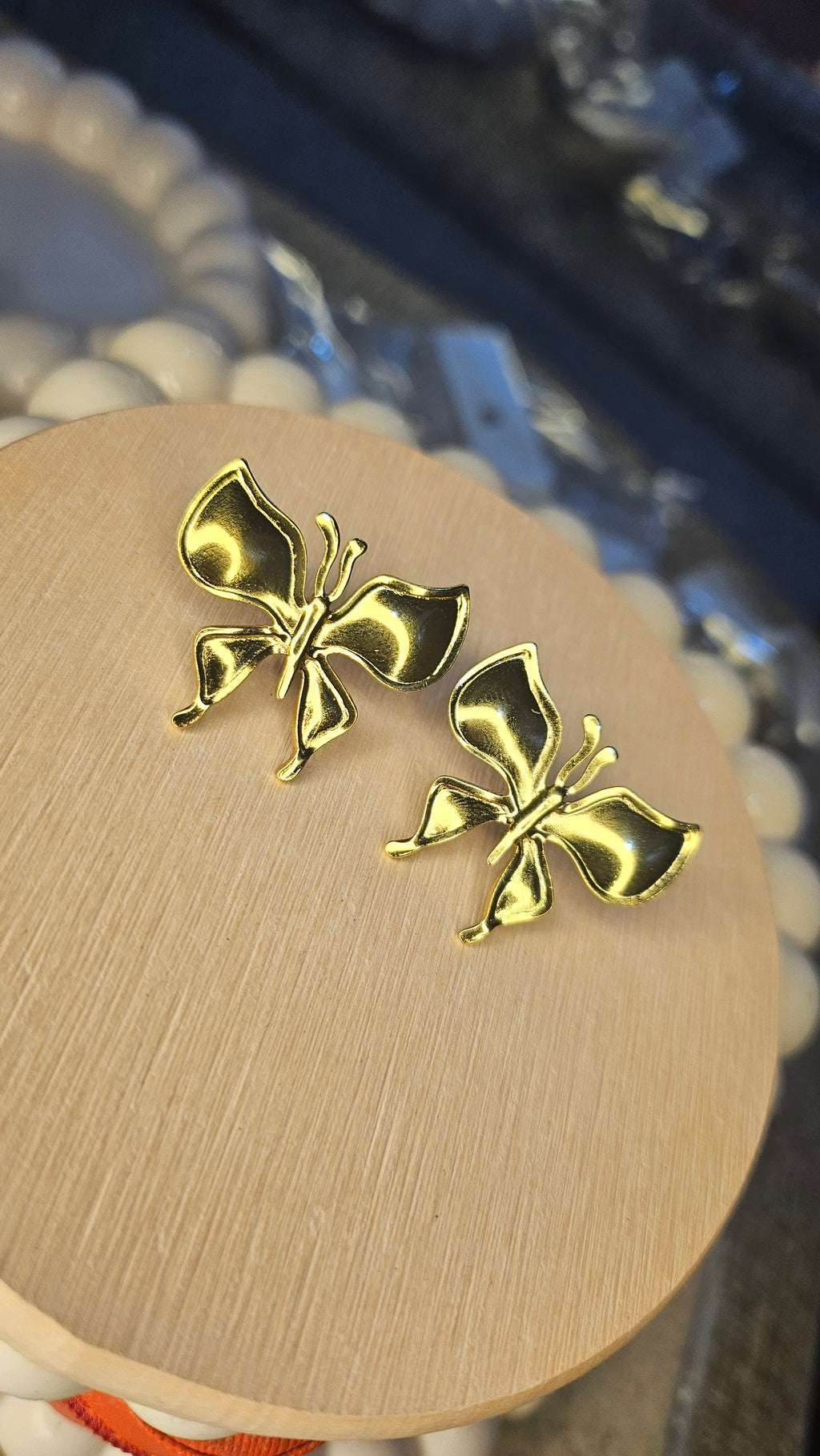 Golden Butterfly Stud Earrings
