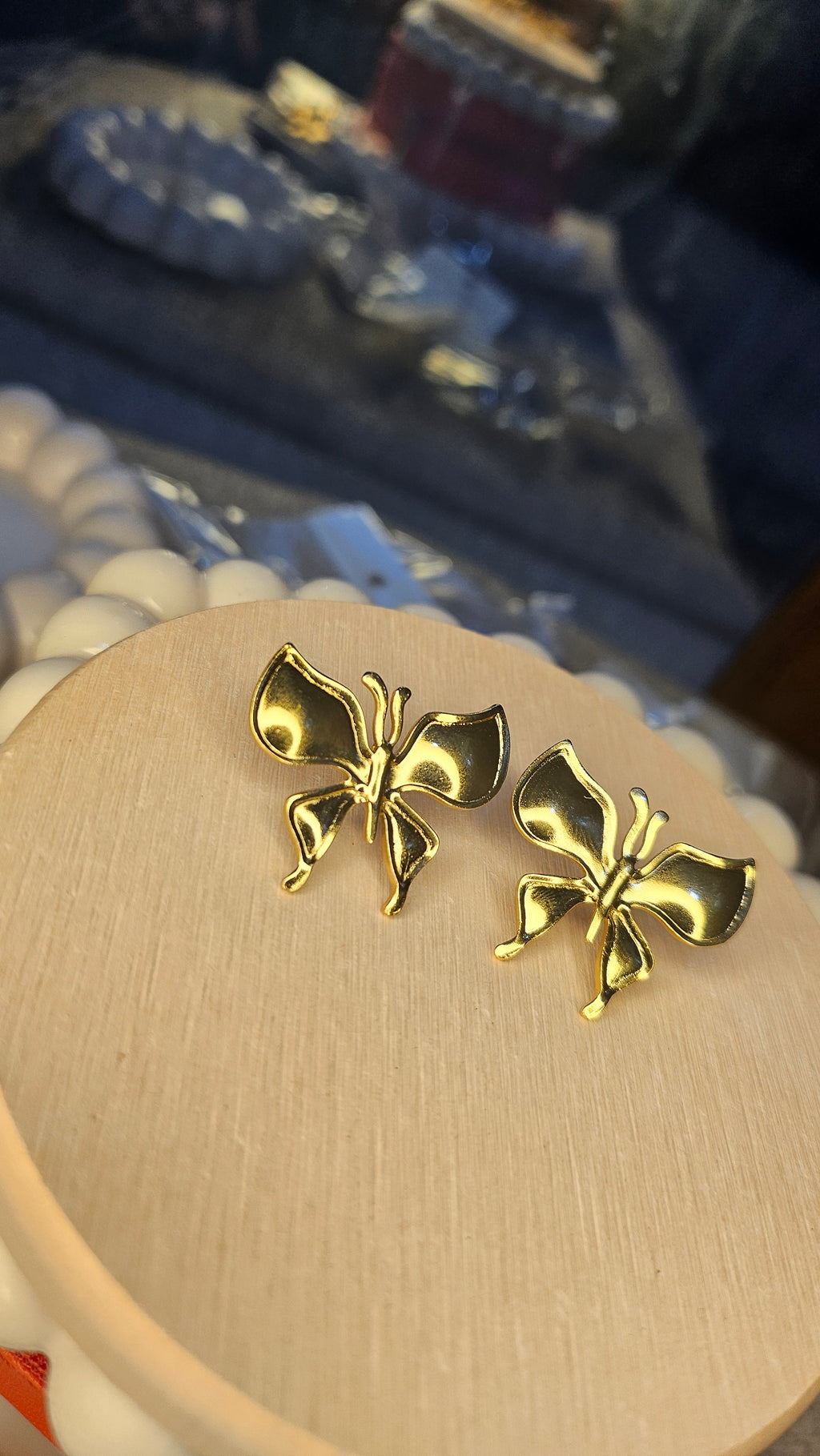 Golden Butterfly Stud Earrings
