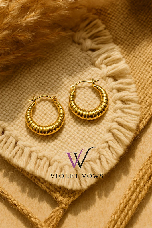 Golden Fluted Hoops