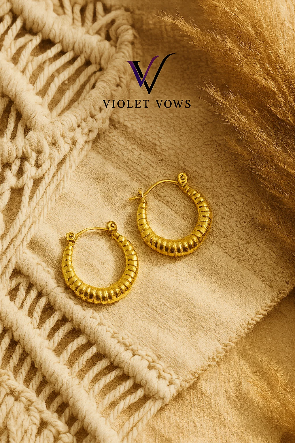 Golden Fluted Hoops