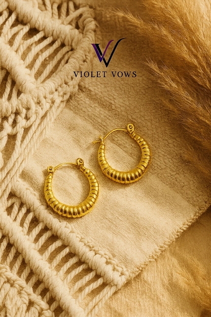 Golden Fluted Hoops