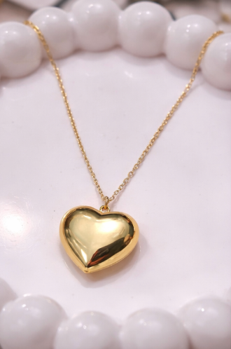 Golden Heart Charm Necklace