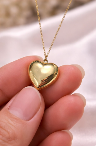 Golden Heart Charm Necklace