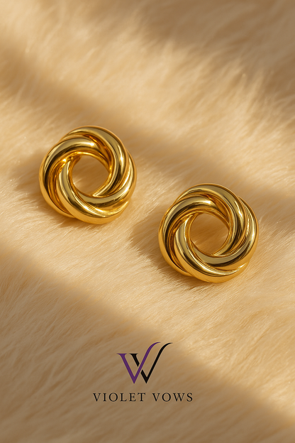Golden Knot Studs