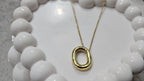 Golden Oval Aura Necklace | Minimal Gold Pendant Necklace for Women