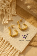 Golden Ripple Hoops
