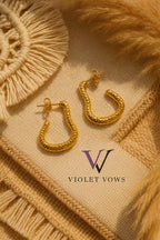 Golden Ripple Hoops
