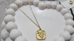 Golden Rose Square Pendant Necklace for Women – Anti-Tarnish Imitation Jewellery