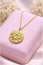 Golden Sol Sunburst Pendant Necklace