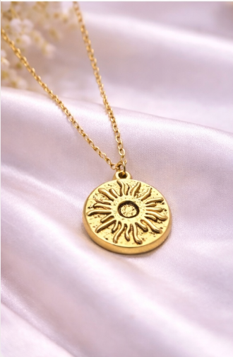 Golden Sol Sunburst Pendant Necklace