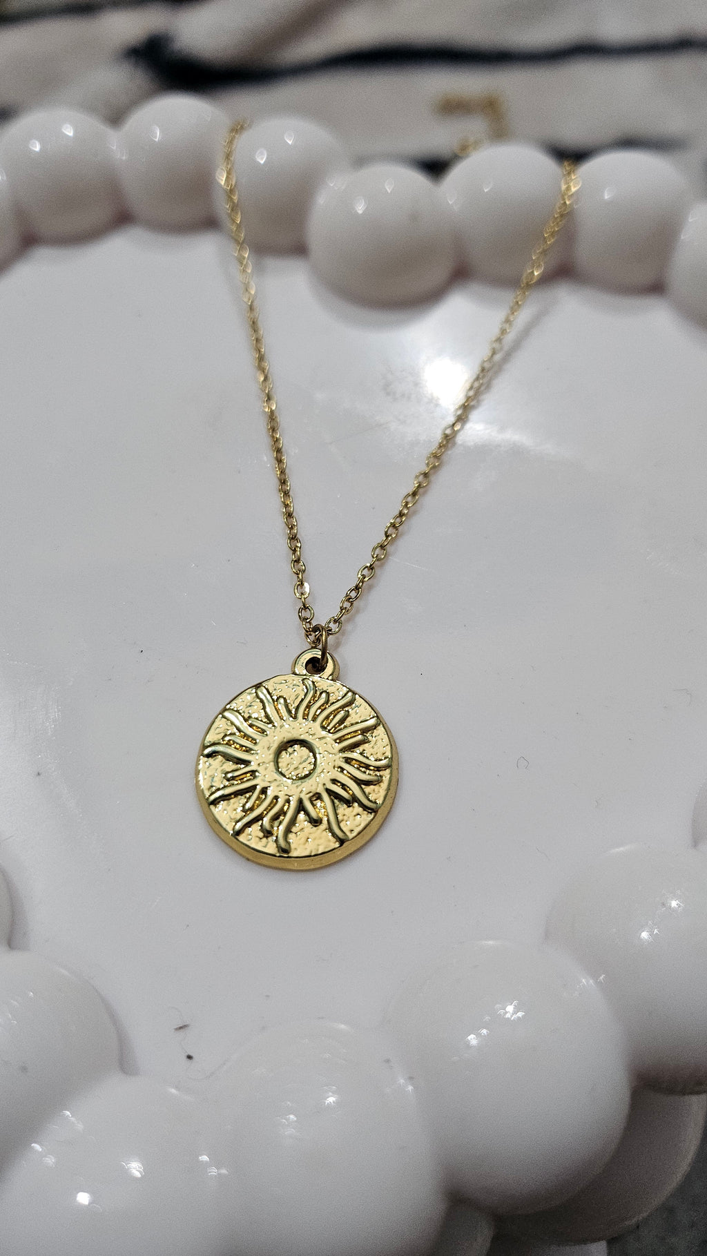 Golden Sol Sunburst Pendant Necklace