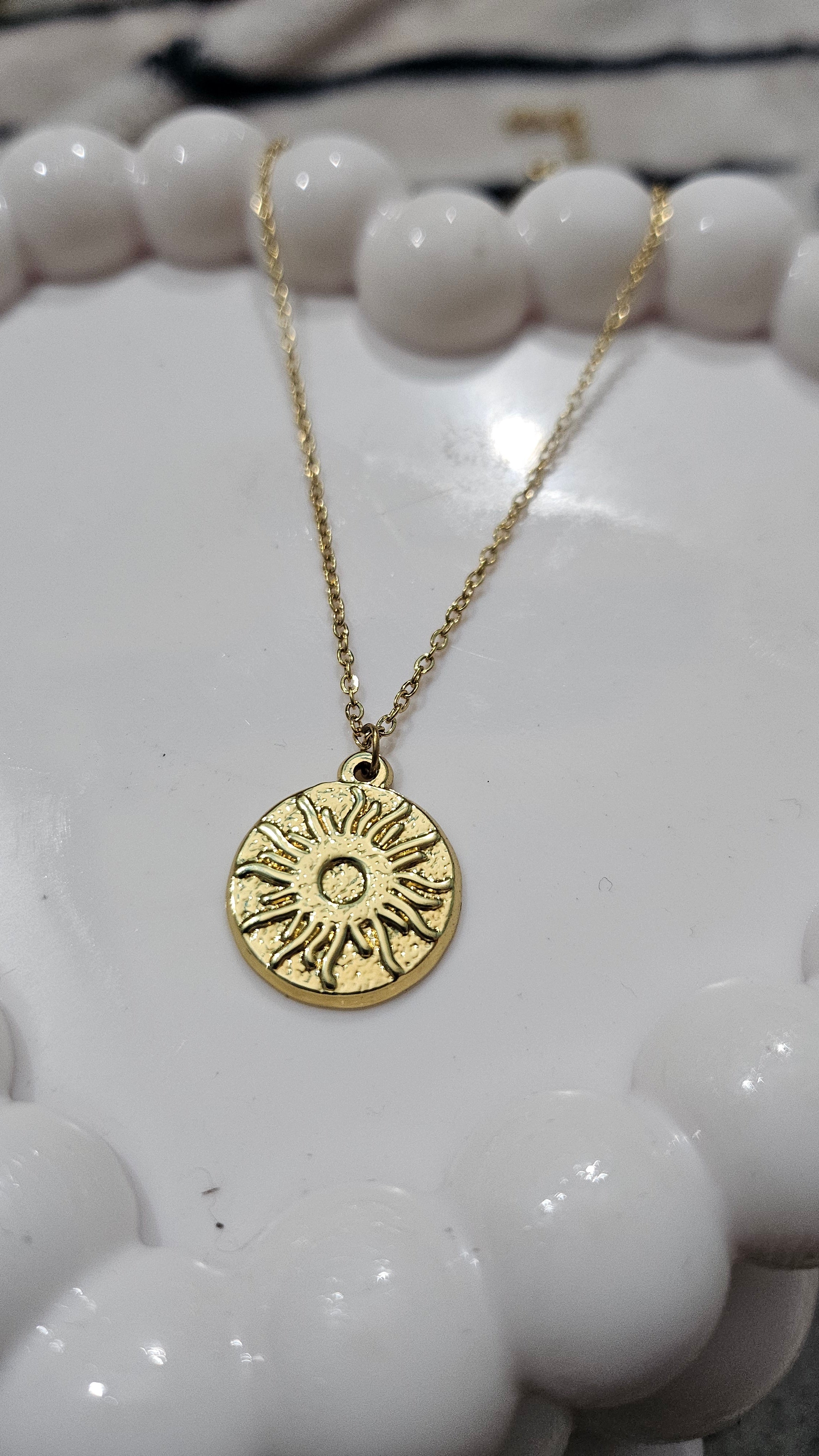 Golden Sol Sunburst Pendant Necklace
