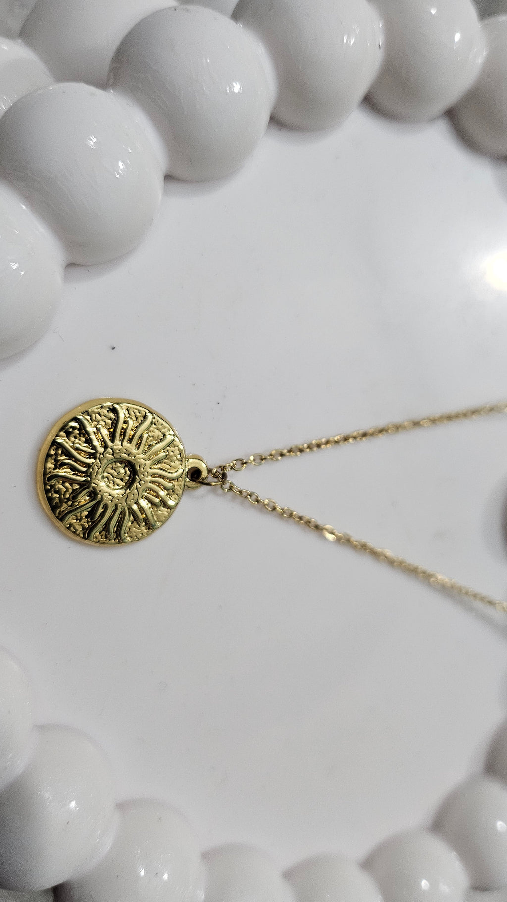Golden Sol Sunburst Pendant Necklace