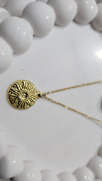 Golden Sol Sunburst Pendant Necklace