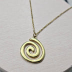 Golden Spiral Swirl Pendant Necklace
