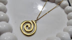 Golden Spiral Swirl Pendant Necklace