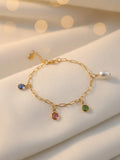 Kaia Bracelet – Gold Plated Multicolor Charm Bracelet