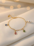 Kaia Bracelet – Gold Plated Multicolor Charm Bracelet
