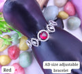 Ruby Glow American Diamond Adjustable Bracelet