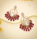 Chahat - Trending Design Chand Bali Earring - Red