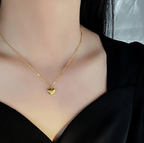 Gold Plated Stainless Steel Anti Tarnish Heart Themed Pendant For Women