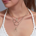 Glitzy Global Cross Ring Design Gold Plated Necklace For Women